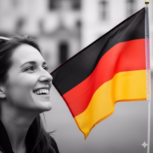 mujer mira alemania a color