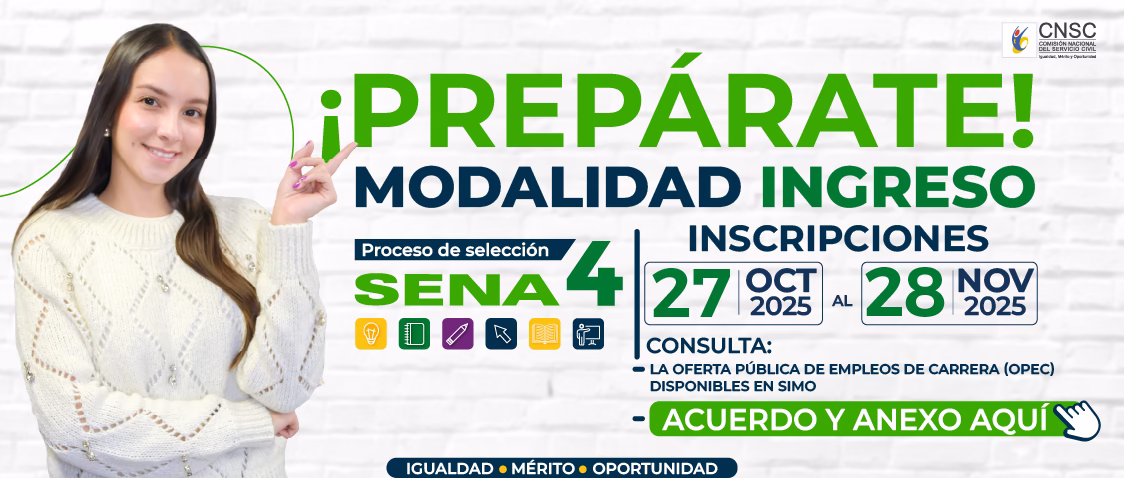 Banner Convocatoria SENA 4 - Prepárate. Inscripciones 27 Oct a 28 Nov 2025